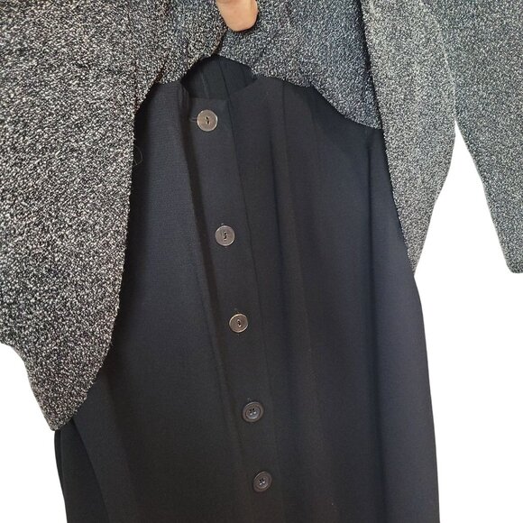 Julian Taylor Womens Two-Piece Suit Dress Size 14 Gray & Black Polyester Blend - Picture 7 of 14